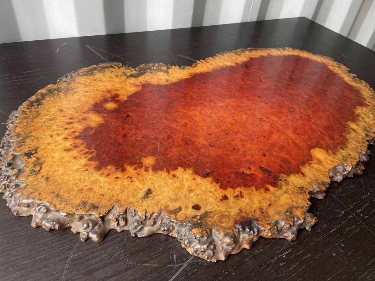 中古品☆花梨 一枚板 瘤 葡萄 杢 唐木敷板 花台 飾台 盆栽台 全長81cm 板厚2cm 花台 葡萄杢 玉杢 盆栽 閑寂堂旧家蔵出時代 敷板&frasl;花台&frasl;香炉台