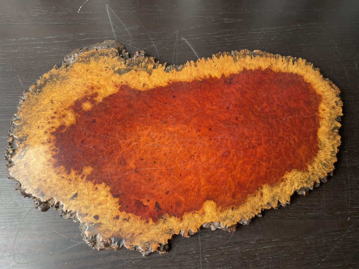 中古品☆花梨 一枚板 瘤 葡萄 杢 唐木敷板 花台 飾台 盆栽台 全長81cm 板厚2cm 花台 葡萄杢 玉杢 盆栽 閑寂堂旧家蔵出時代 敷板&frasl;花台&frasl;香炉台