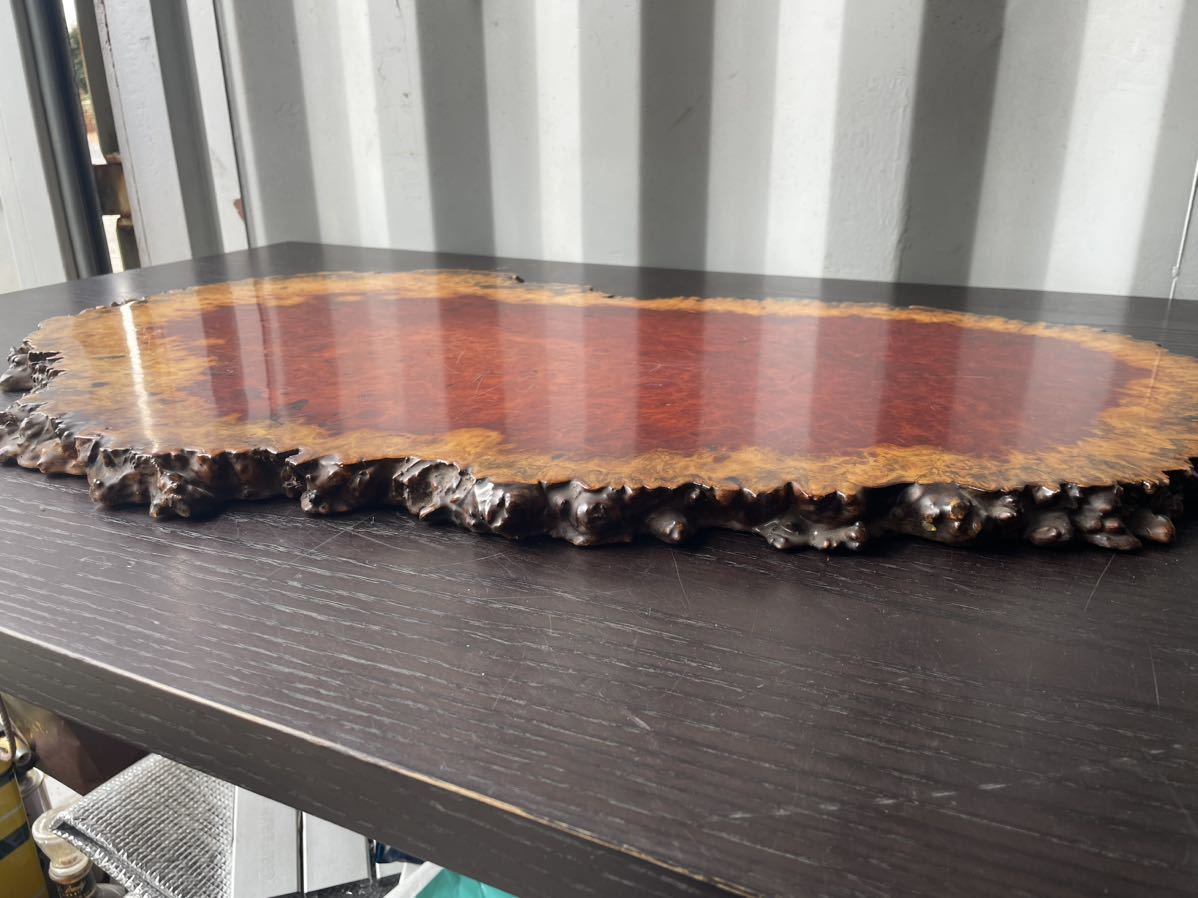 中古品☆花梨 一枚板 瘤 葡萄 杢 唐木敷板 花台 飾台 盆栽台 全長81cm 板厚2cm 花台 葡萄杢 玉杢 盆栽 閑寂堂旧家蔵出時代 敷板&frasl;花台&frasl;香炉台