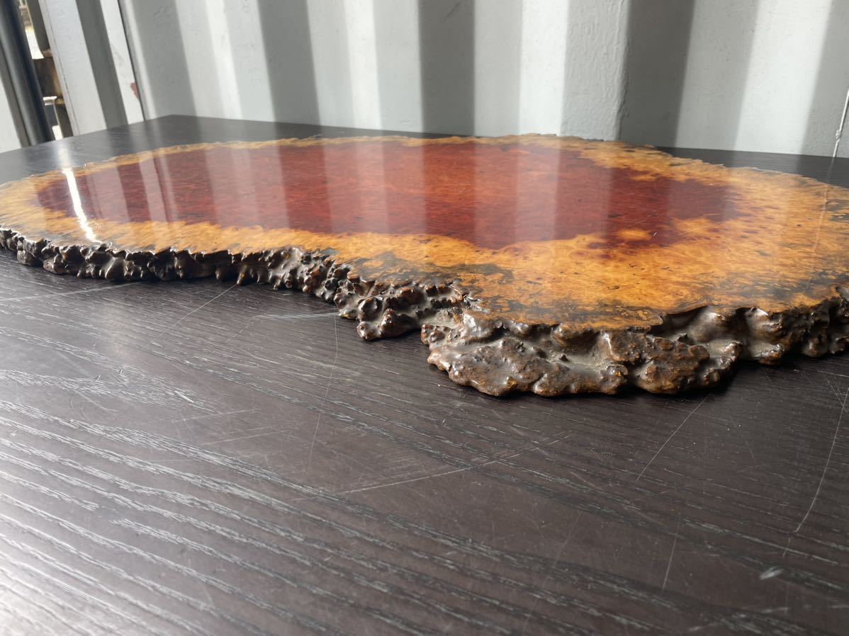 中古品☆花梨 一枚板 瘤 葡萄 杢 唐木敷板 花台 飾台 盆栽台 全長81cm 板厚2cm 花台 葡萄杢 玉杢 盆栽 閑寂堂旧家蔵出時代 敷板&frasl;花台&frasl;香炉台