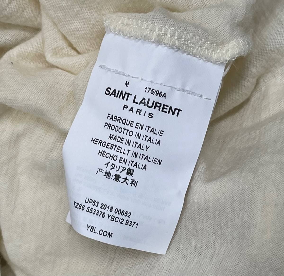 国内正規 希少 □ SAINT LAURENT ロボット プリント 7分袖 ラグラン T