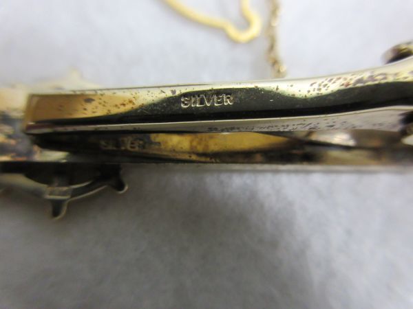 ◇全日本海員組合 功労金賞 記章silverのネクタイピン ケース入 バッジ