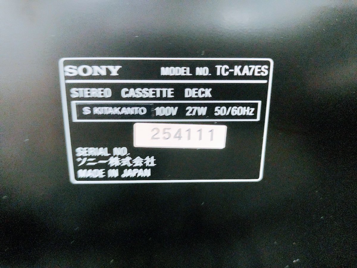 TC-KA7ES SONY ソニー TC TC-KA7ES・取説付（メンテナンス実施品） 取