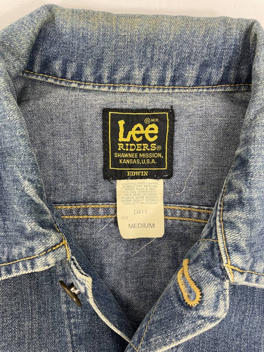 【希少】90s Lee RIDERS 日本製 デニムジャケット EDWIN リー/Lee デニムジャケット ◇EDWIN社◇日本製◇90s◇ライダース