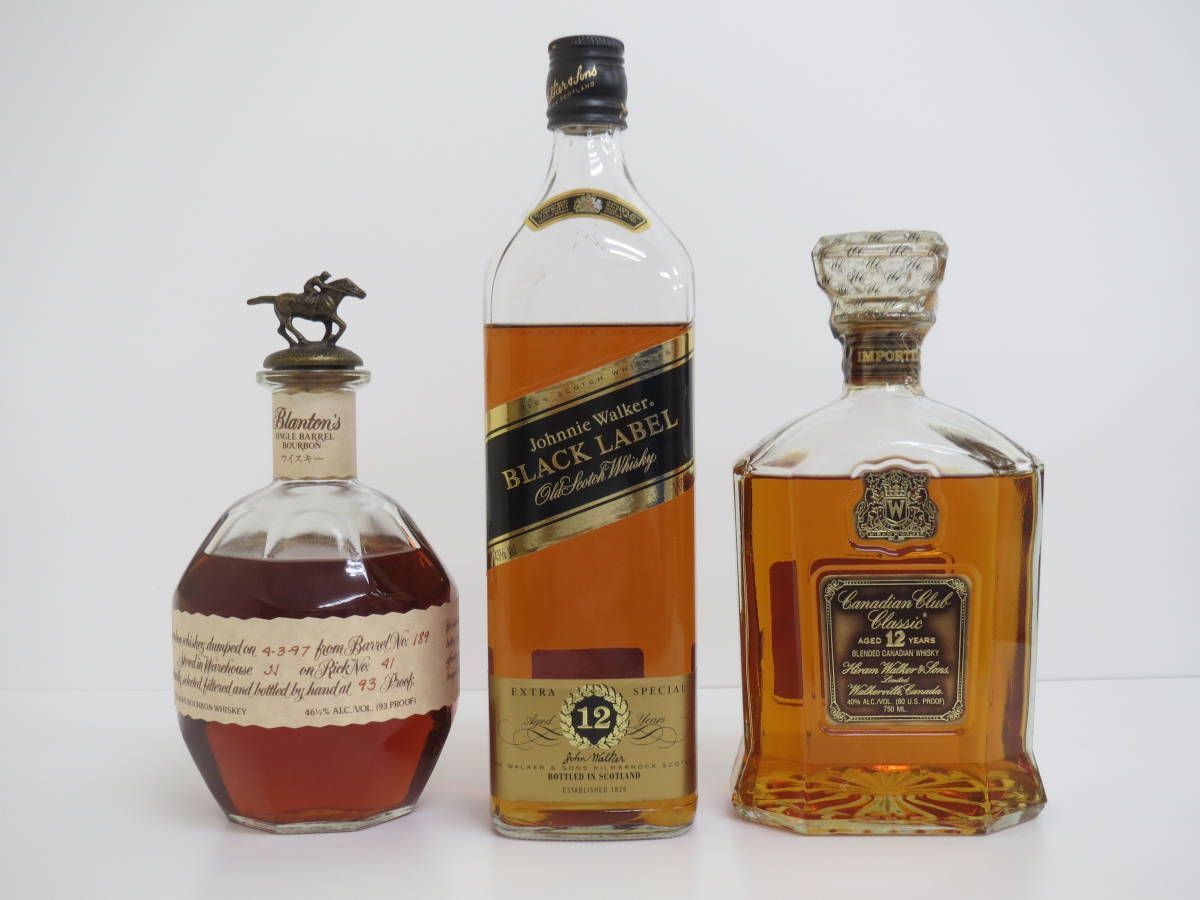  訳あり ブラントン 750ml.46.5%/ジョニーウォーカー ブラック 1000ml.43%/カナディアンクラブ 12年 750ml.40% 未開栓 3本セット(スコッチ)｜売買されたオークション情報、yahooの商品情報をアーカイブ スコッチ