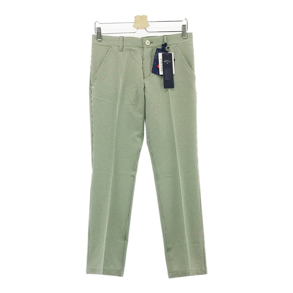 【新品】CALLAWAY キャロウェイ ロングパンツ シアサッカー ギンガムチェック柄 グリーン系 S [240001765926] ゴルフウェア