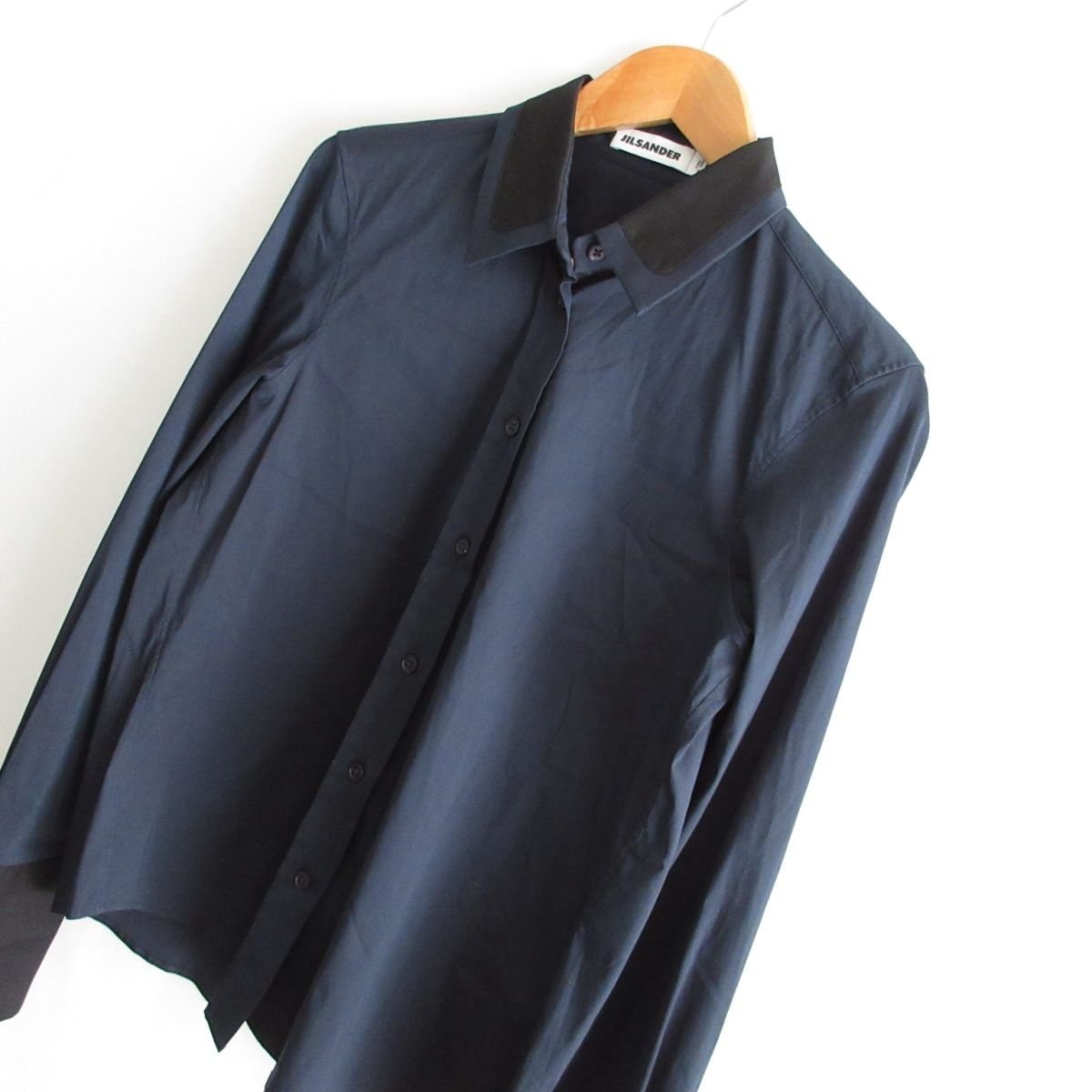 ほぼ未使用 JIL SANDER ジルサンダー 長袖 バイカラー ロングカフス 