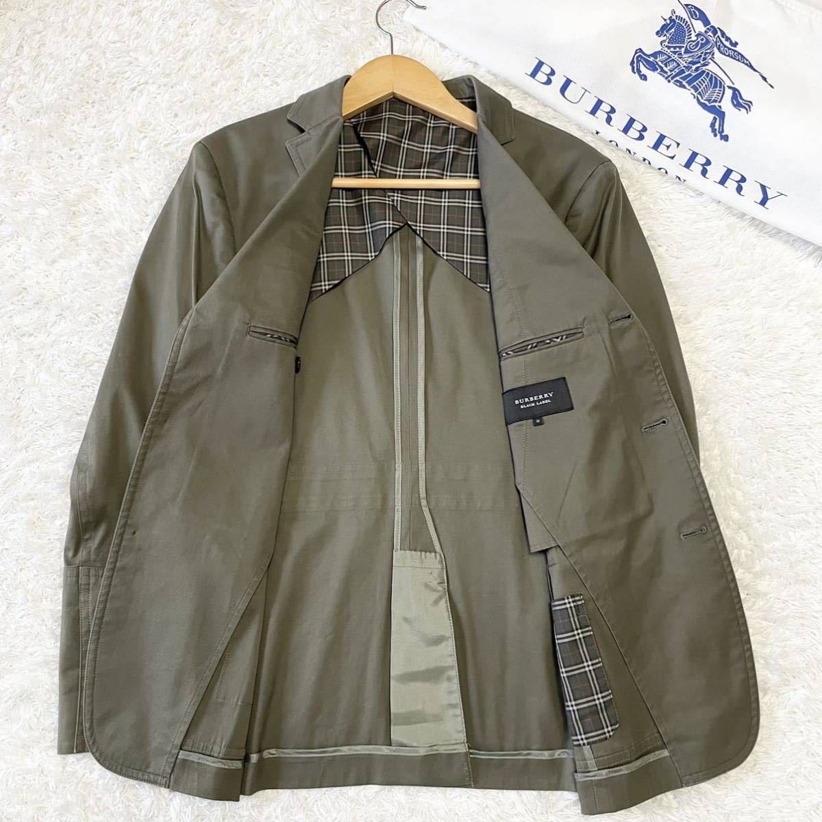 美品 バーバリーブラックレーベル【大人の高級感】金ボタン BURBERRY BLACK LABEL テーラードジャケット 裏地 ノバチェック カーキ BURBERRY BLACK バーバリーブラックレーベル テーラードジャケット 極美品 ミリタリージャケット