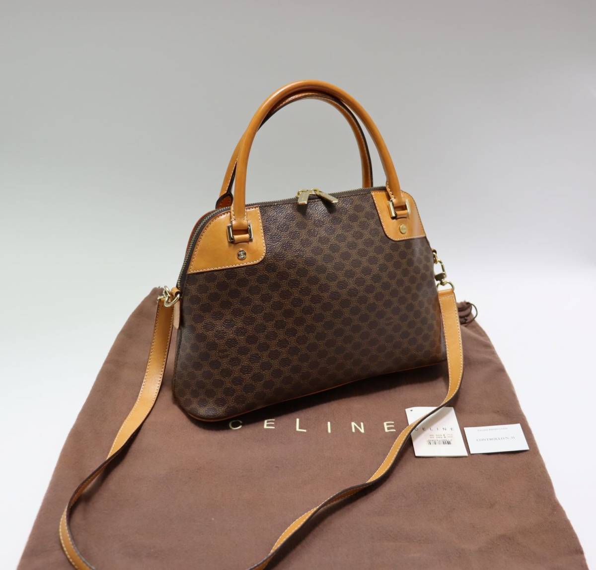 CELINE セリーヌ ボリード型 ボストン バッグ マカダム ショルダー 