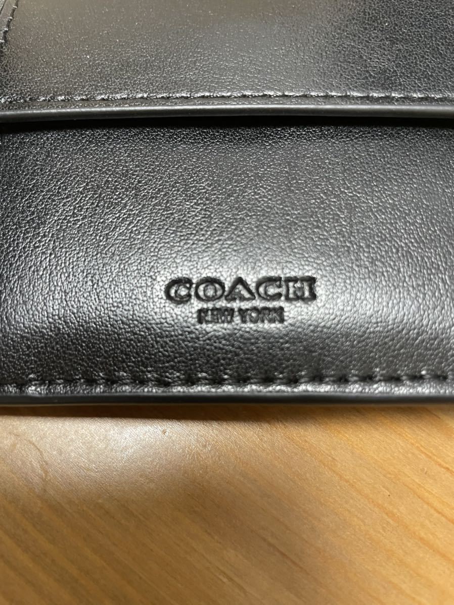 ★1円スタート【新品未使用】コーチ COACH シグネチャー メンズ 二つ折り財布 ブラック