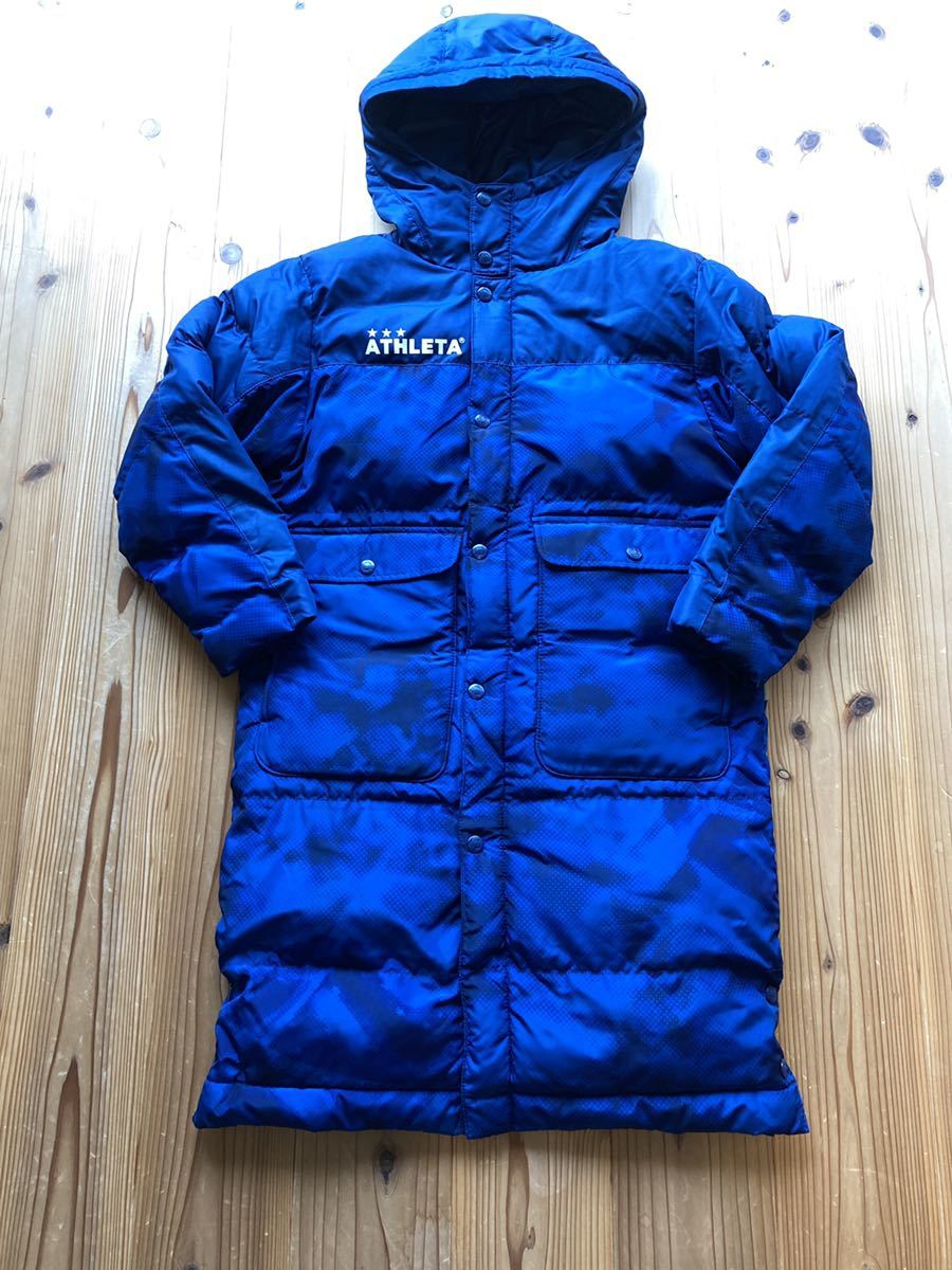 ほぼ未使用。超美品！！　ATHLETA アスレタ ジュニア ベンチコート (04129J) ネイビー 140サイズ　キッズ　ウィンドブレーカー　サッカー