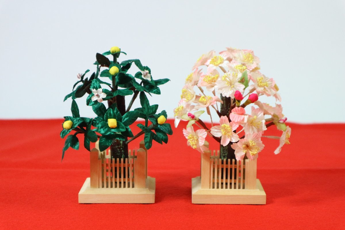 雛道具 桜橘 木製 木目込用 雛人形 雛飾り 節句飾り 三月人形