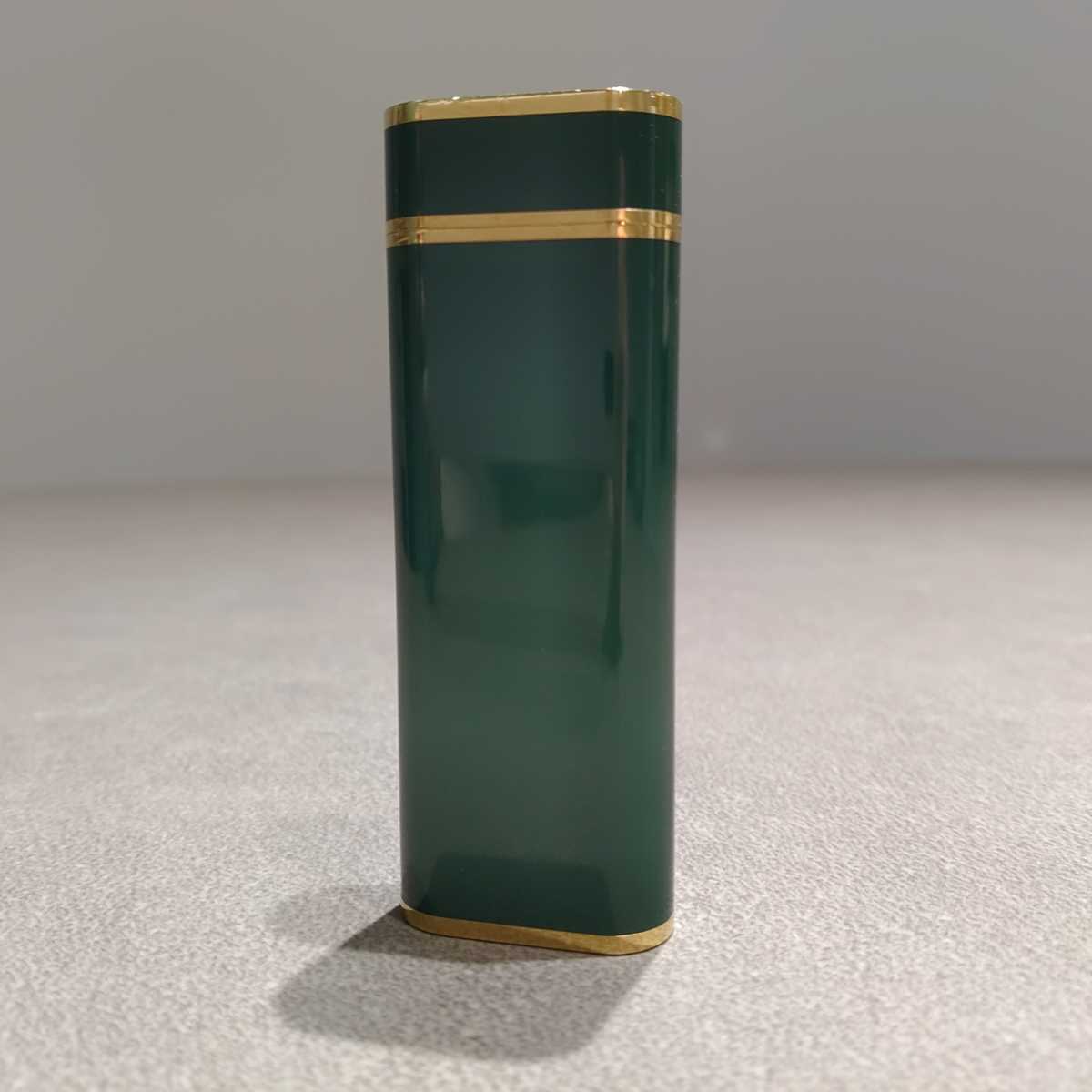 Cartier カルティエ ガスライター カルティエライター グリーン　着火確認済 PLAQUEORG