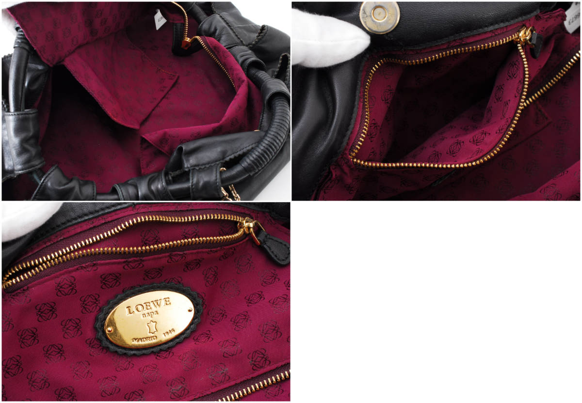 1円スタート】LOEWE ロエベ ナッパレザー ハンドバッグ ナッパアイレ 