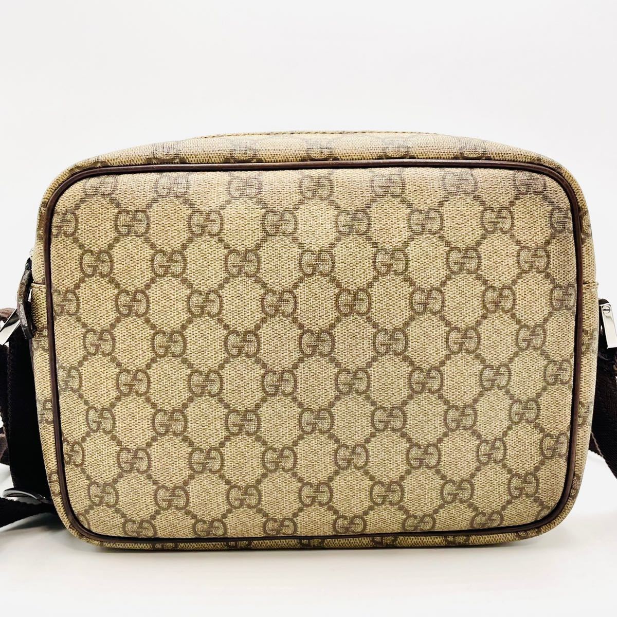 1円《美品》 GUCCI ショルダーバッグ ボックス型 GG柄 PVCレザー 