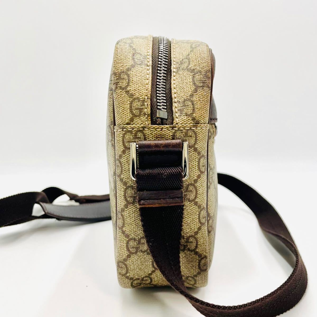 1円《美品》 GUCCI ショルダーバッグ ボックス型 GG柄 PVCレザー 