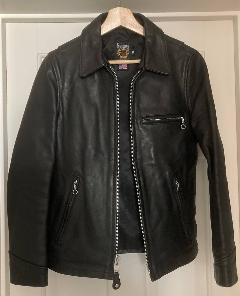 最終値下げ 超美品 Schott 103US レザー トラッカージャケット 34 Schott/ショット/TRUCKER LEATHER JACKET/103US/トラッカー/34/牛革