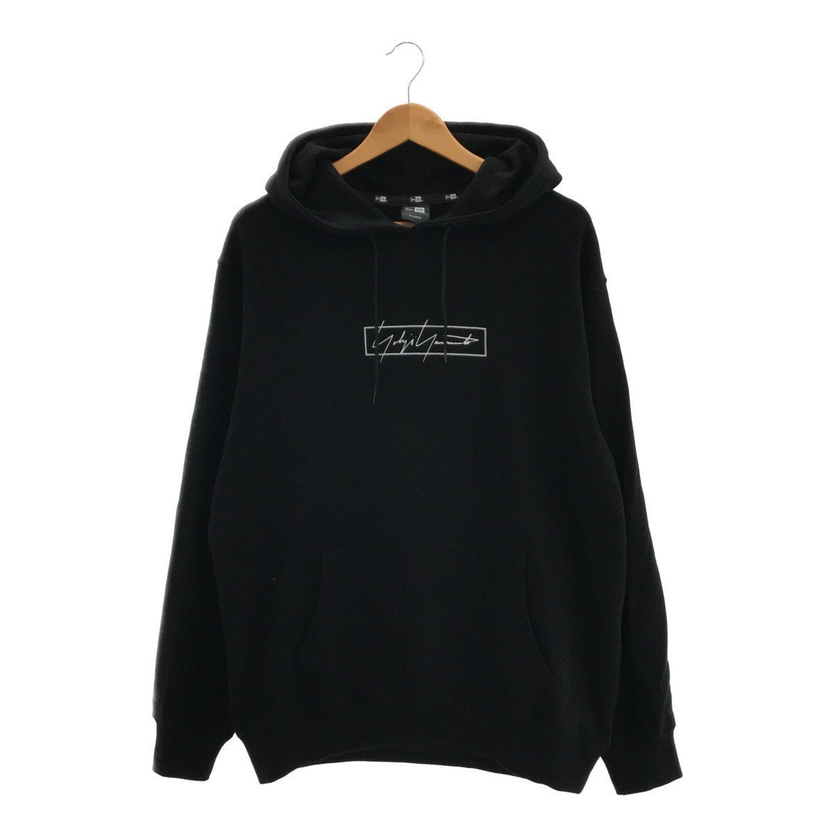 YOHJI YAMAMOTO NEW ERA HX-T84-984BOX ヨウジヤマモト ニューエラ LOGO PRINT SWEAT PULLOVER HOODIE パーカー フーディ XL