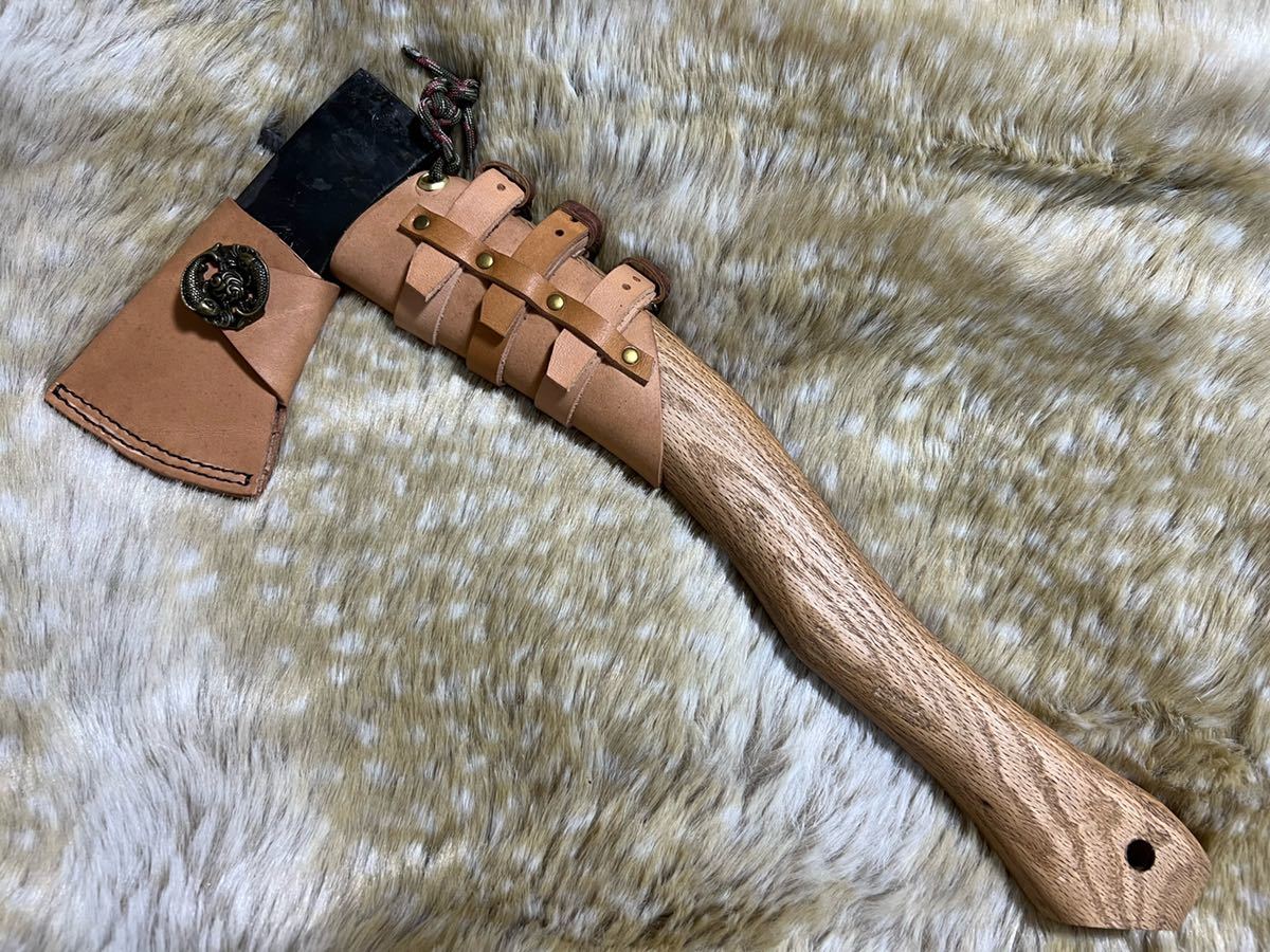 未使用 和斧 手斧 ネックガード カスタム キャンプ 薪割り アウトドア 