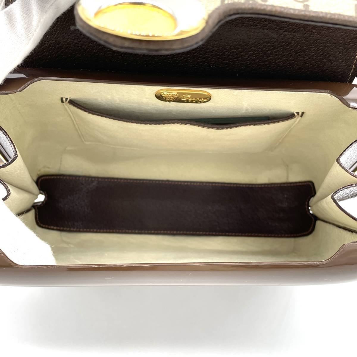 1円 レア 極美品 GUCCI オールドグッチ ホースビット GG柄 PVC レザー 