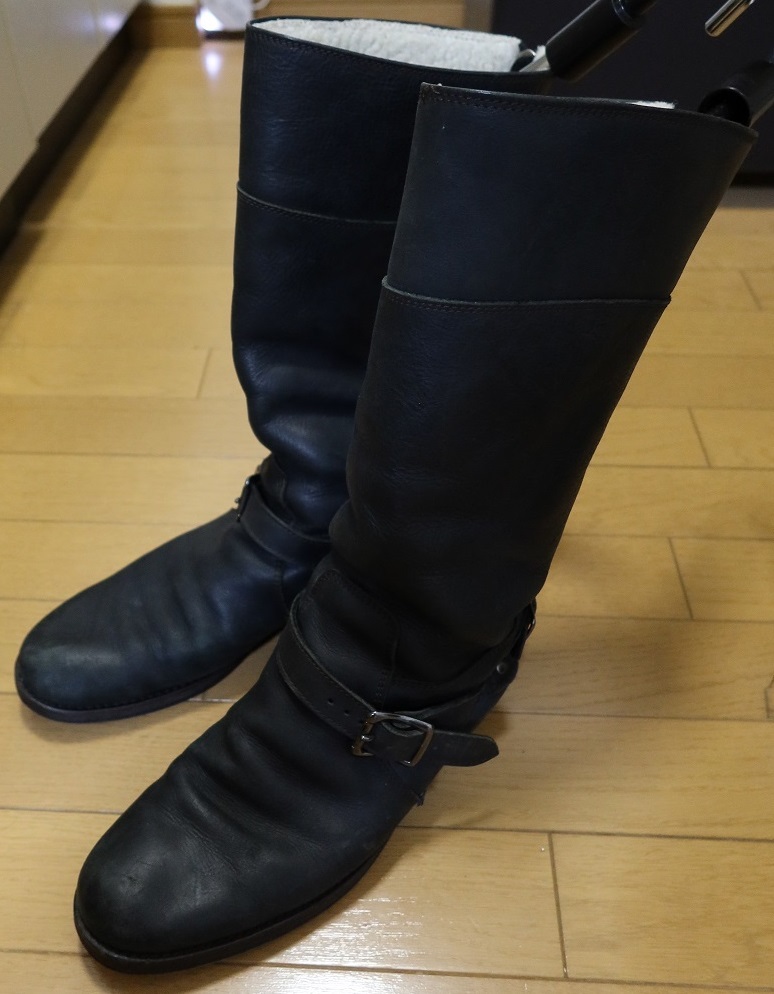 5351】【中古】レザーエンジニアブーツ（ブラック、42（26cm相当