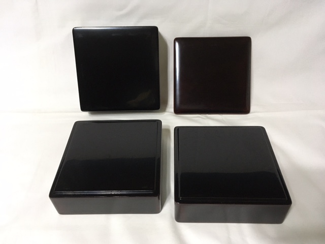 大人気ブランド ＜輪島塗＞中古品 訳あり 重箱 三段重 角型 持ち手付