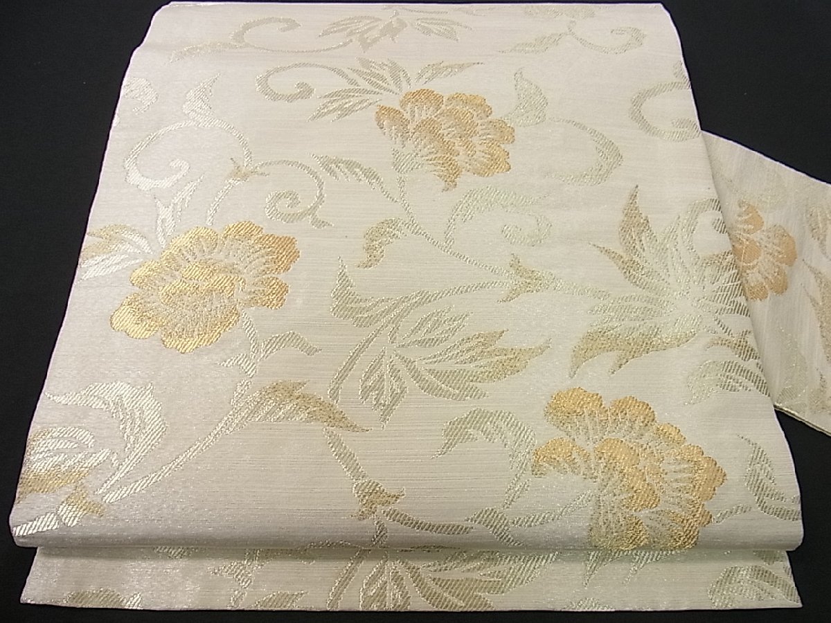 【新品，SALE】 平和屋着物 西陣 勝山織物謹製 九寸名古屋帯 花唐草文 金糸 逸品 vp3291(仕立て上がり)｜売買されたオークション情報、yahooの商品情報をアーカイブ公開 - オークファン 仕立て上がり