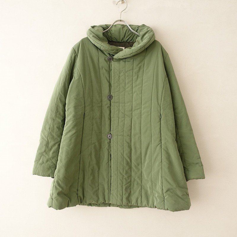 プランテーション Plantation *中綿入りジャケット*Mショールカラーコートアウターオリーブグリーン1122(jk1-2211-243)【22K22】