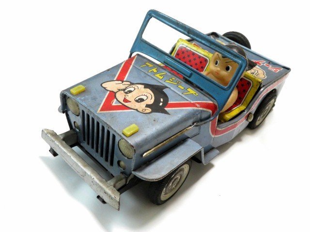 □当時物 萬代屋 ブリキ アトムジープ 旧バンダイ 鉄腕アトム 手塚治虫 