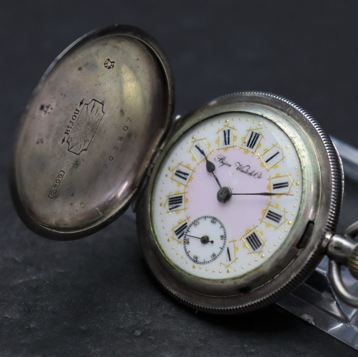 Bijou Watch ビジュー 手巻き 剣引き ポケットウォッチ 銀0.900刻印