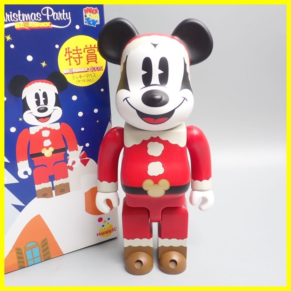 格安，得価 ディズニー クリスマスパーティー ベアブリック Happyくじ 特賞 400％ ミッキーマウス サンタVer. フィギュア&1263700095(キューブリック、ベアブリック)｜売買されたオークション情報、yahooの キューブリック、ベアブリック