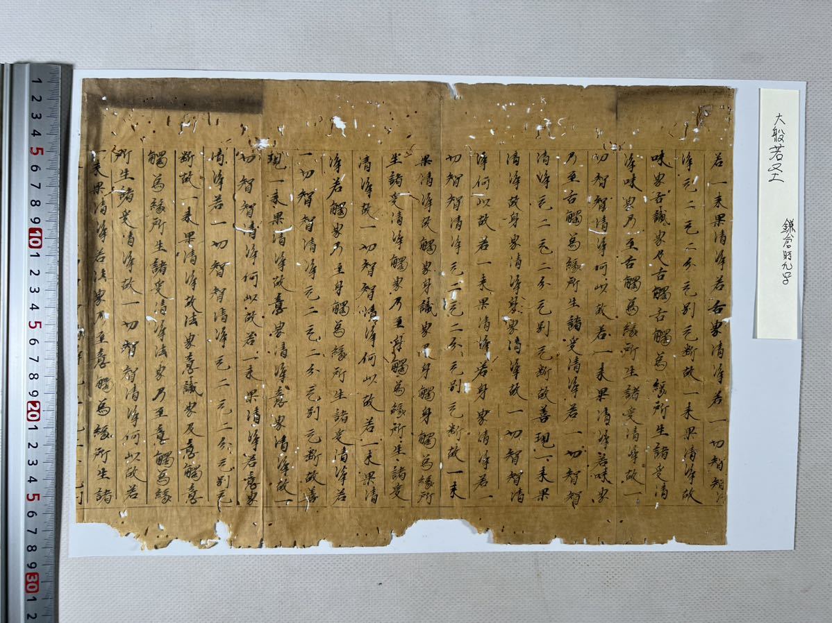 般若 波羅蜜 大般若波羅蜜多経 筆者未詳 焼経切 古筆 古写経 作品詳細