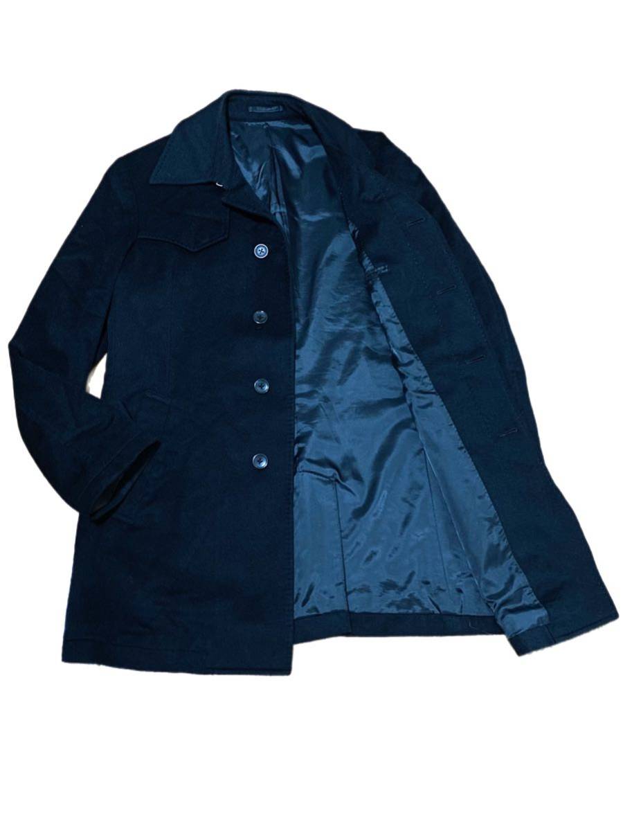 【得価，低価】 極 ピュアカシミヤ100% ステンカラーコート カシミヤ INTIMAGE バルマカーンコート メンズ コート 黒 ブラック A 170 A5 ビジネス(ステンカラーコート)｜売買されたオークション情報、yahooの商品 ステンカラーコート