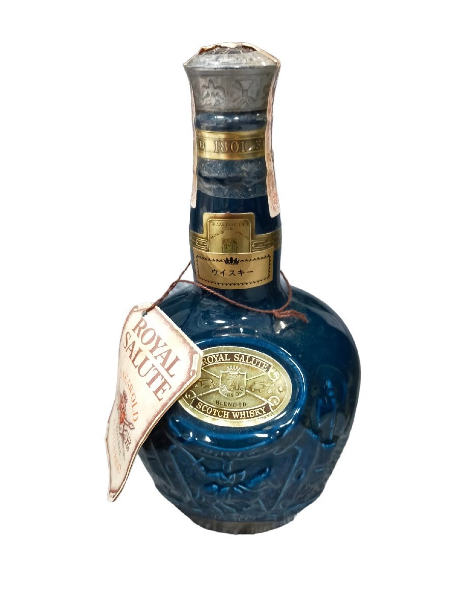 Q25009NG 【未開栓】古酒 CHIVAS ROYAL SALUTE 21年 陶器ボトル 青
