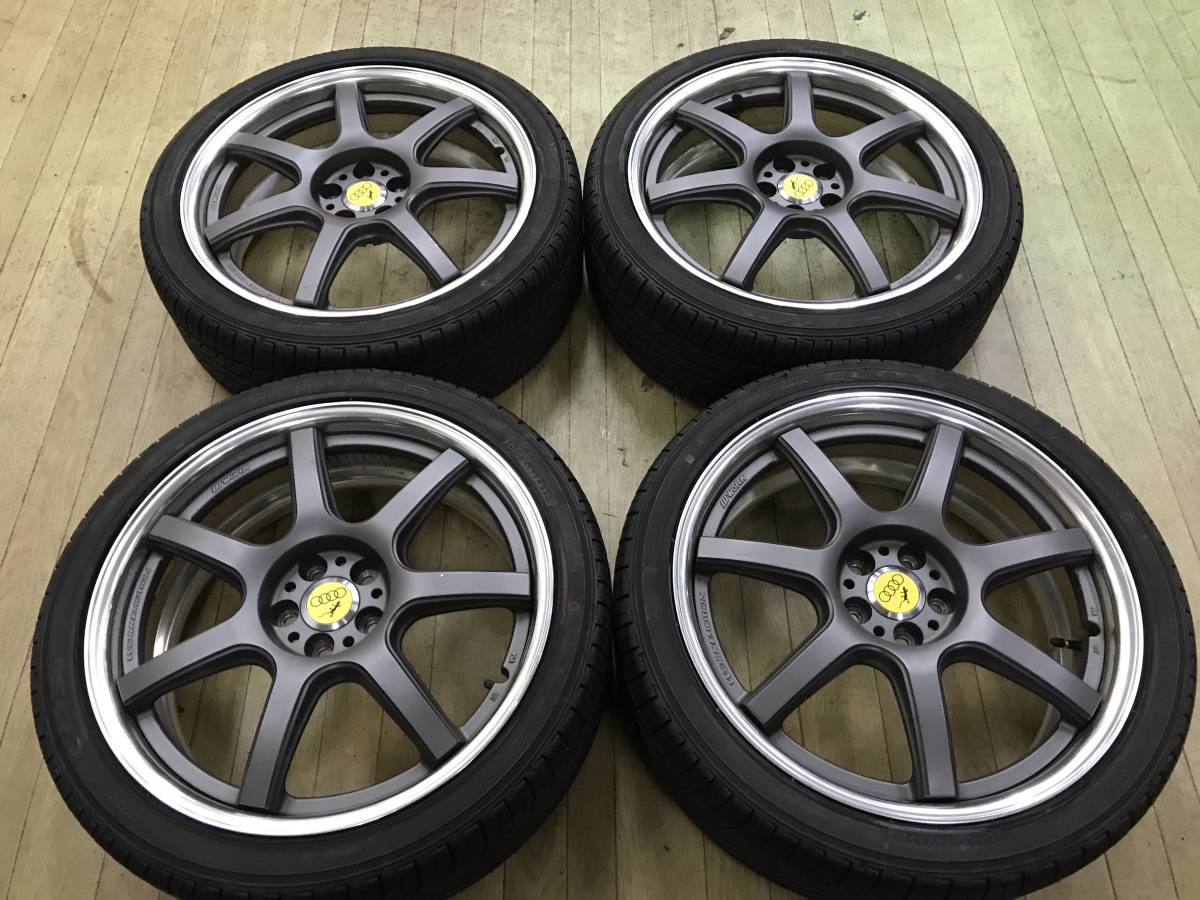 WORK EMOTION T7R2P 215/40R18 PCD100-5穴 7J+35 4本 中古 本州送料 