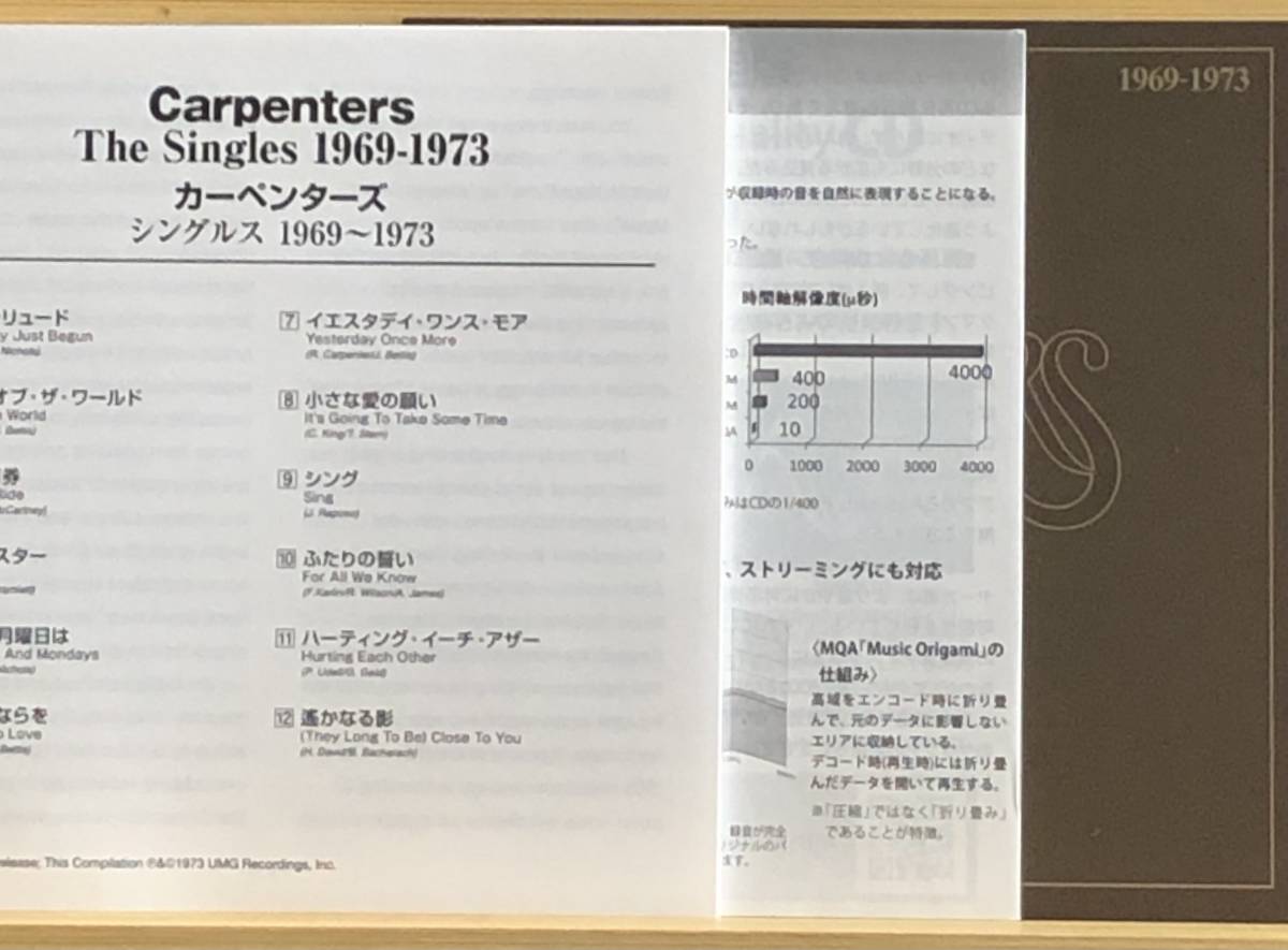 The 1969-1973 Singles Carpenters カーペンターズ Carpenters, Music