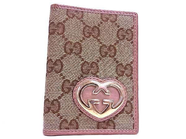 1円 GUCCI グッチ GGキャンバス 二つ折り カードケース カード入れ 名刺入れ パスケース 定期入れ レディース ブラウン系 BB4733yオ