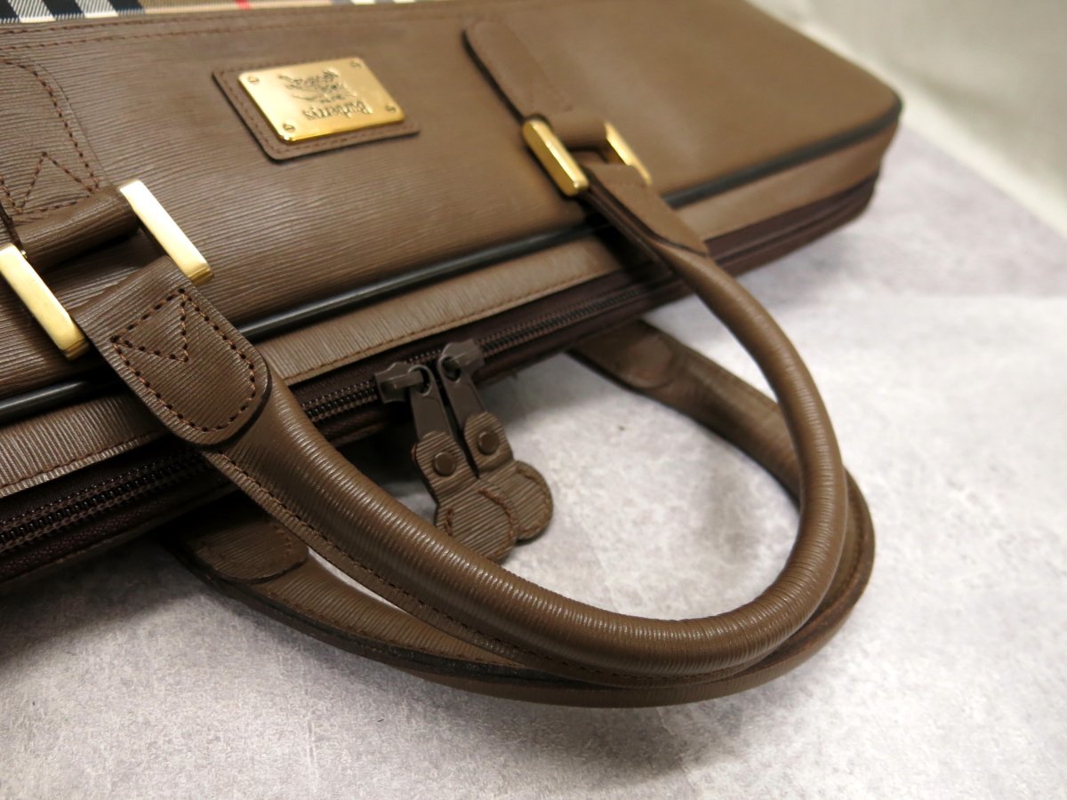○超美品○BURBERRY バーバリー○ノバチェック○キャンバス カーフ