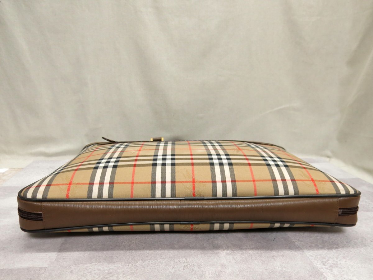 ○超美品○BURBERRY バーバリー○ノバチェック○キャンバス カーフ 