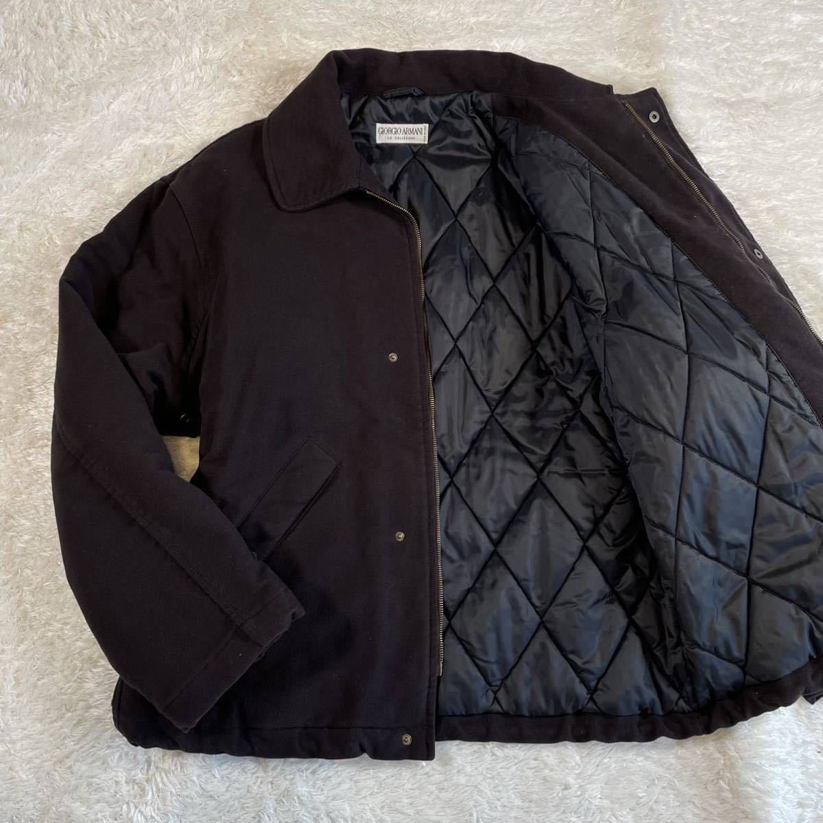 お買い得，爆買い GIORGIO ARMANI 中綿ブルゾン キルティングジャケット ジョルジオアルマーニ ブルゾン ボルドー ブラック 裏地 コットン(Lサイズ)｜売買されたオークション情報、yahooの商品情報をアーカイブ公 ジャンパー、ブルゾン一般