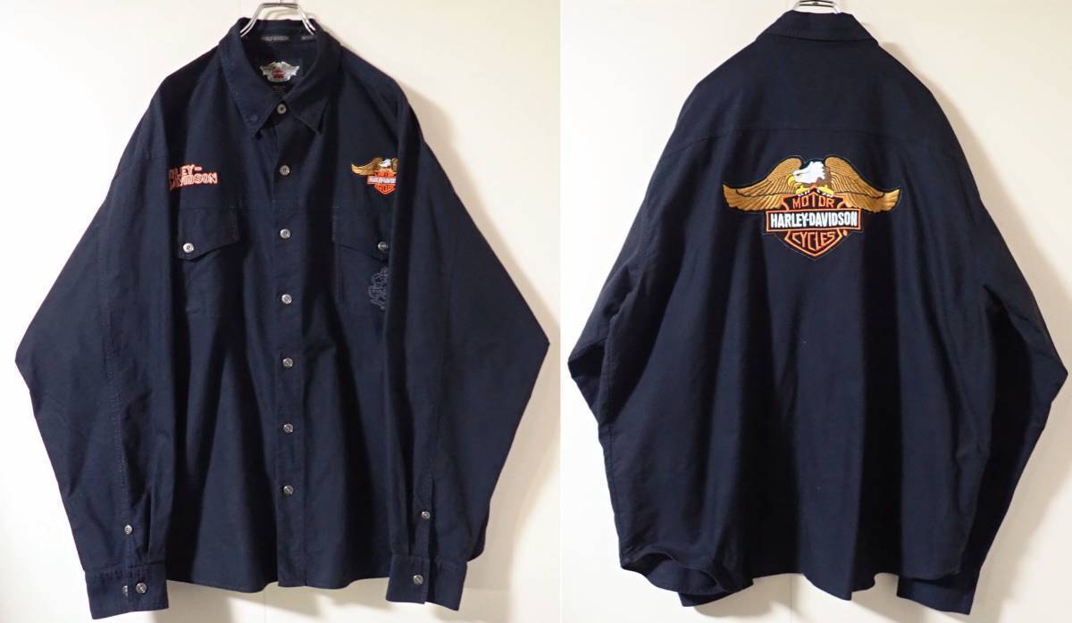 ハーレーダビッドソンHarley-Davidson 刺繍デニムベストMサイズ 中古