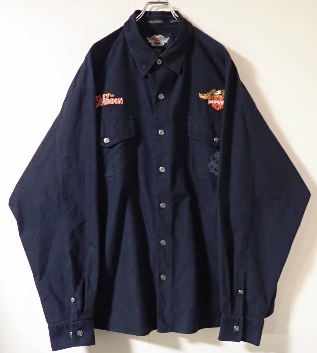ハーレーダビッドソンHarley-Davidson 刺繍デニムベストMサイズ 中古