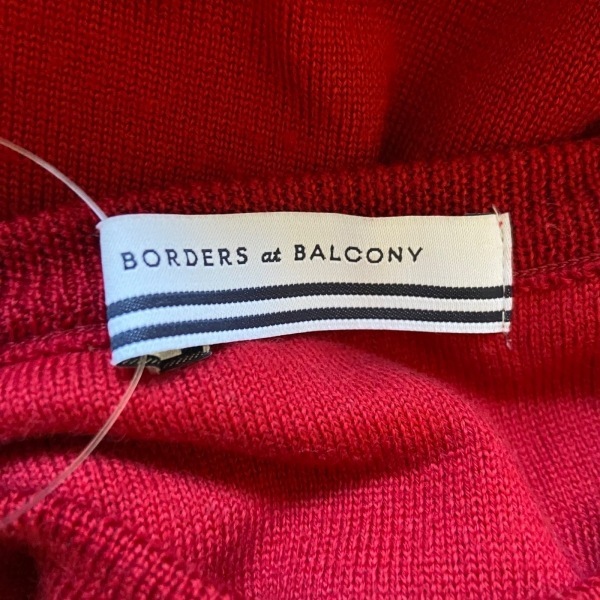 ボーダーズアットバルコニー BORDERS at BALCONY サイズF - レッド レディース 長袖/ロング/ニット ワンピース at ボーダーズアットバルコニー BORDERS SUMMER パンツ 黒