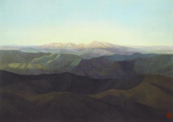 東山魁夷 日展秀粋「心の道」複製画 全4枚セット 額縁付き 定価8.8万円