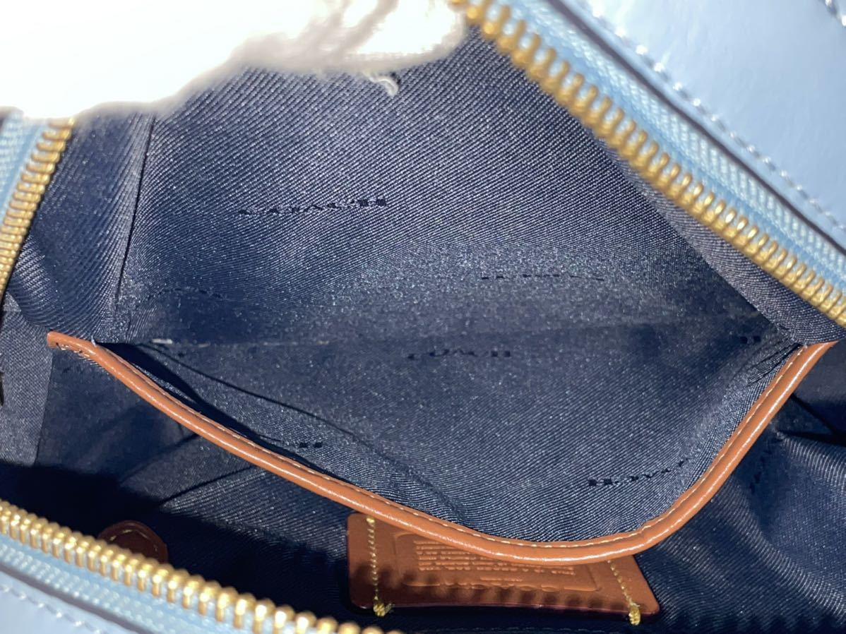1円スタート COACH / L1821-54068 コーチ デニム レザー フラワー