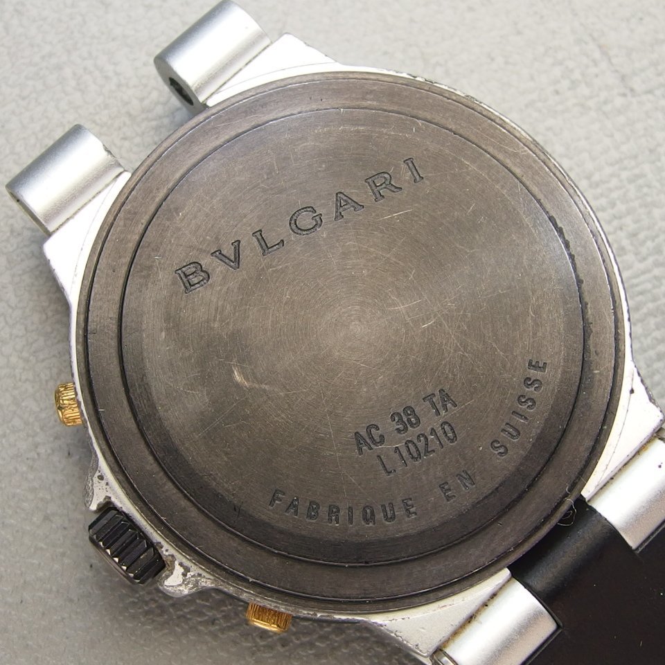 ジャンク BVLGARI ブルガリ Aluminium AC38TA QZ アルミ/ラバー クロノ