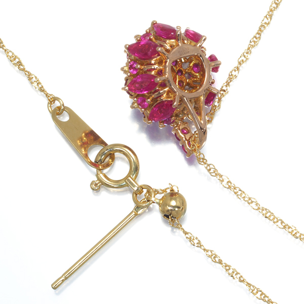 GSTV ネックレス ルビー 0.90ct ピンクサファイア 0.20ct ダイヤ  