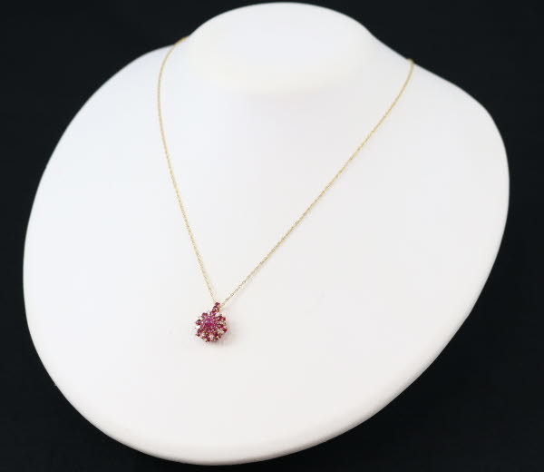 GSTV ネックレス ルビー 0.90ct ピンクサファイア 0.20ct ダイヤ  
