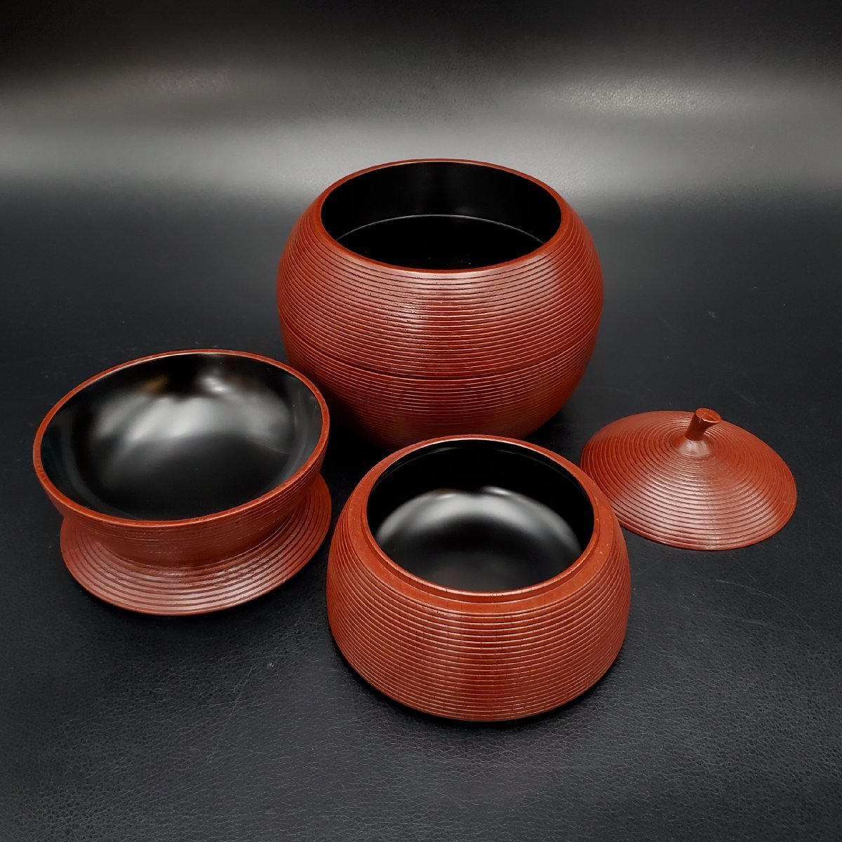 輪島塗 慶塚作 蒔絵糸目蓋付き吸い物椀5客 新品未使用 公式通販