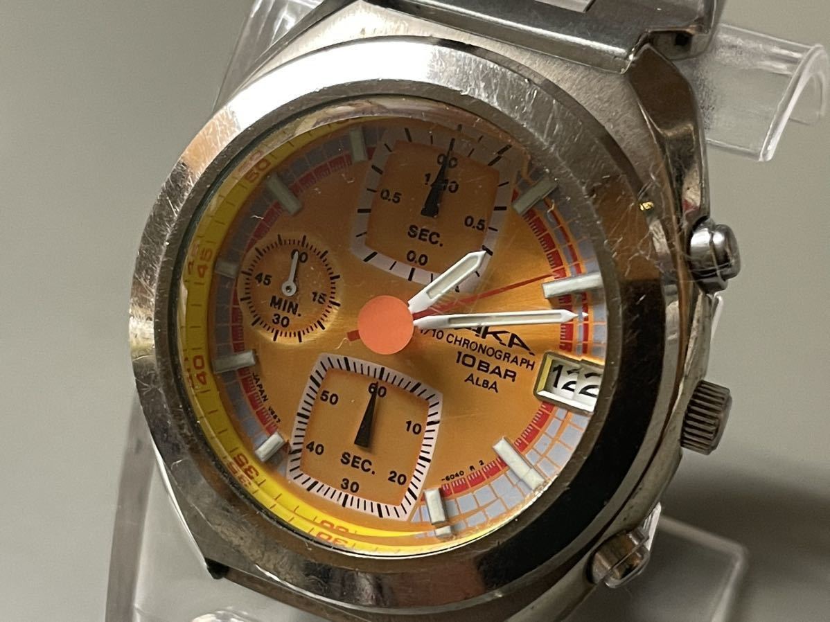 1円〜☆メンズ腕時計 SEIKO セイコー ALBA アルバ AKA クロノグラフ